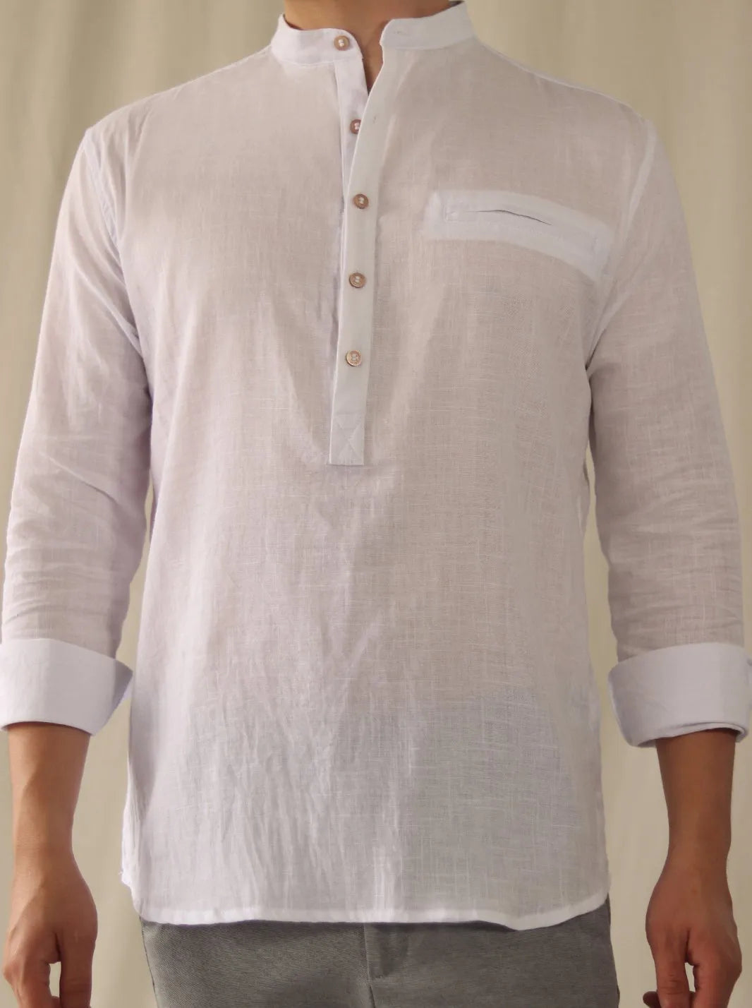 CAMISA BOHEMIA LINO ALGODÓN - CEDRO