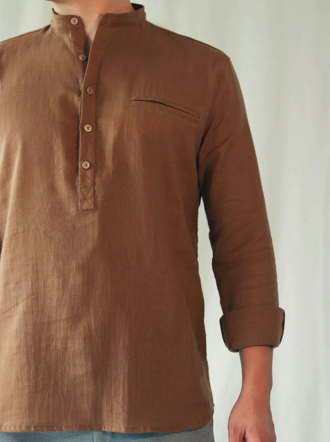 CAMISA BOHEMIA LINO ALGODÓN - CEDRO