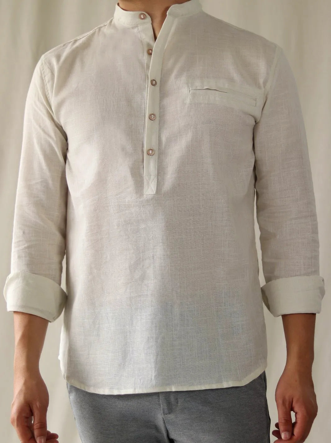 CAMISA BOHEMIA LINO ALGODÓN - CEDRO