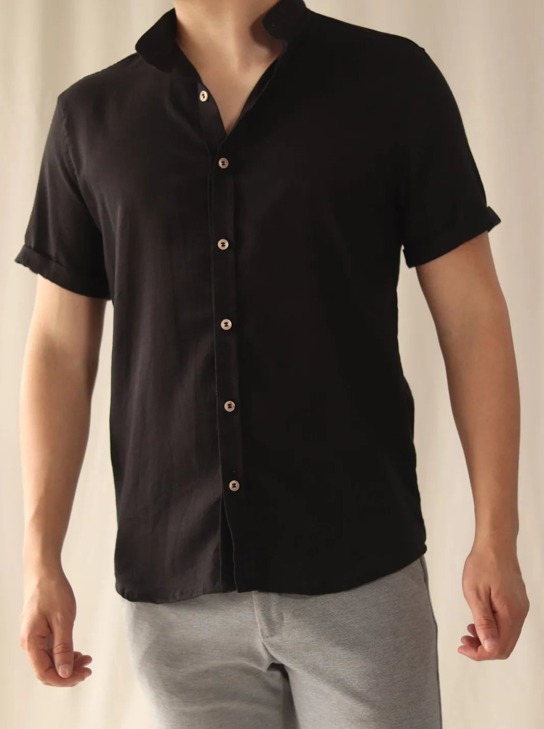 CAMISA LINO ALGODÓN | MANGA CORTA - CEDRO