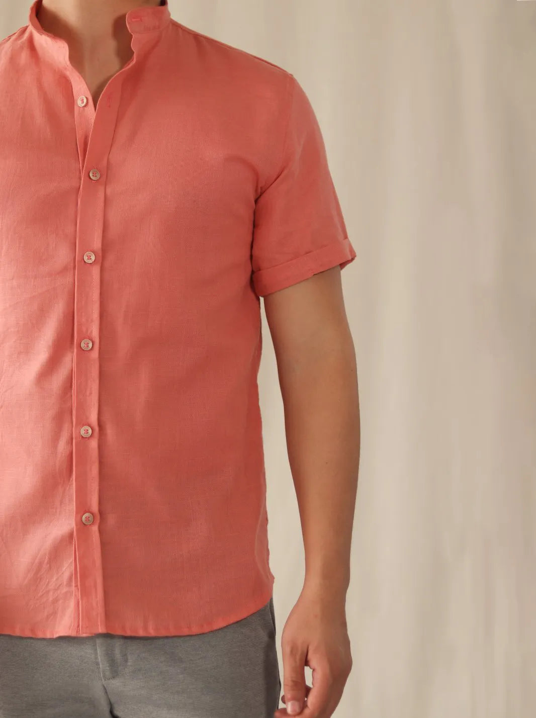 CAMISA LINO ALGODÓN | MANGA CORTA - CEDRO