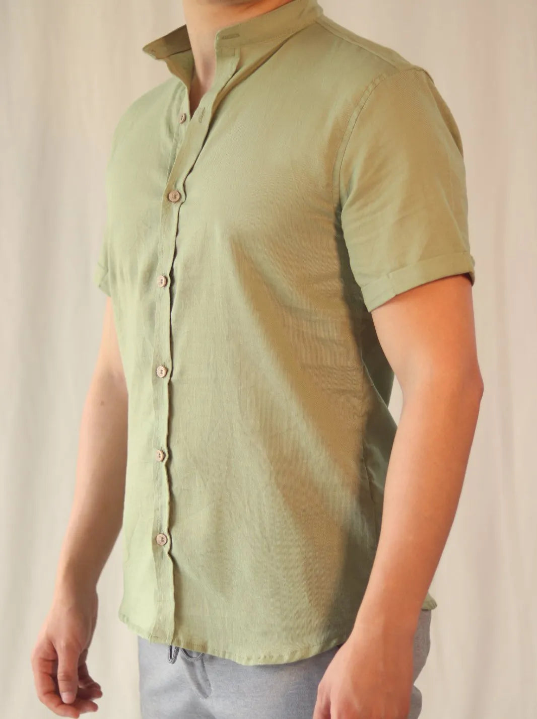 CAMISA LINO ALGODÓN | MANGA CORTA - CEDRO