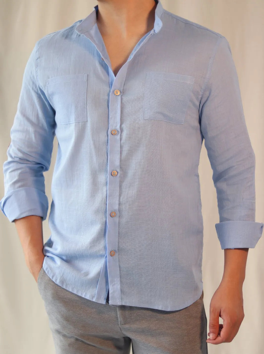 CAMISA MEMORIA LINO ALGODÓN - CEDRO