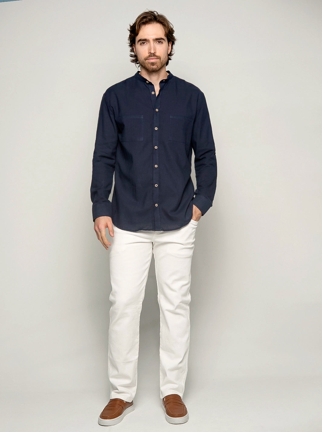 CAMISA MEMORIA LINO ALGODÓN - CEDRO