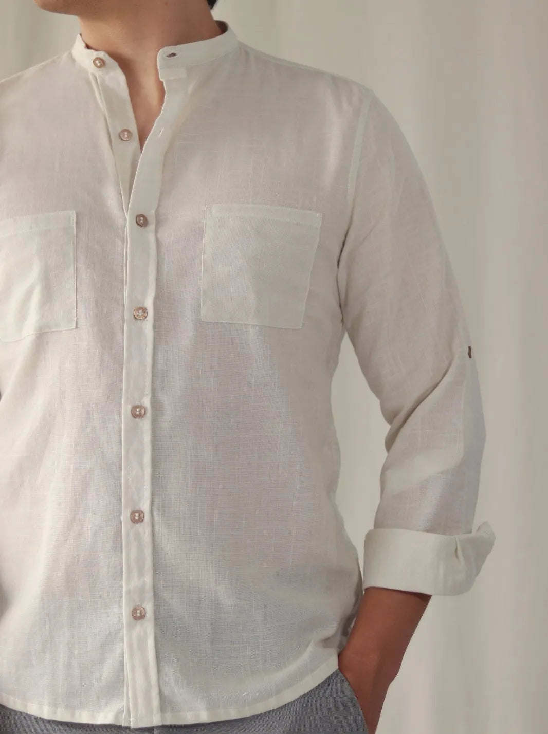 CAMISA MEMORIA LINO ALGODÓN - CEDRO