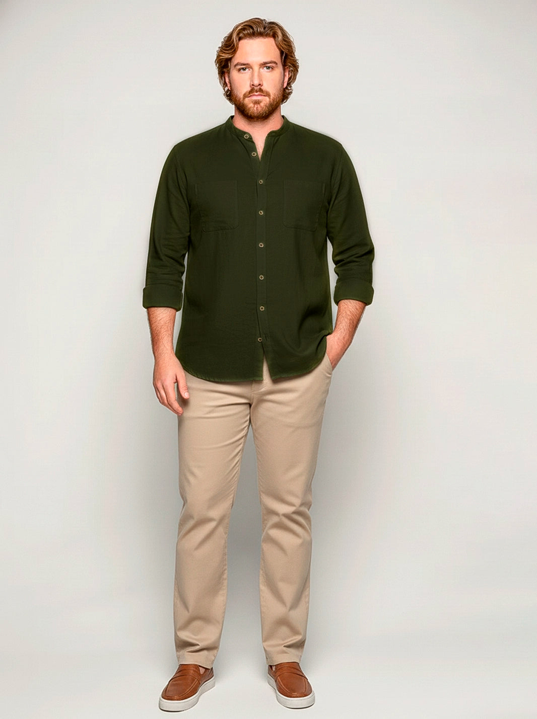 CAMISA MEMORIA LINO ALGODÓN - CEDRO