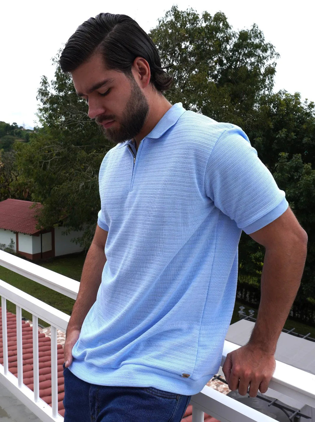 CAMISETA POLO TEJIDA - CEDRO