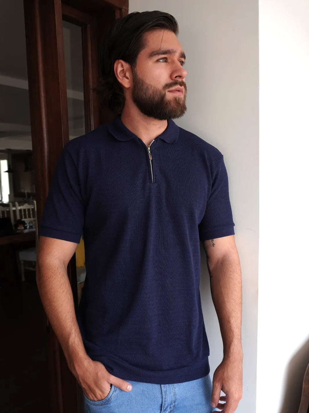 CAMISETA POLO TEJIDA - CEDRO