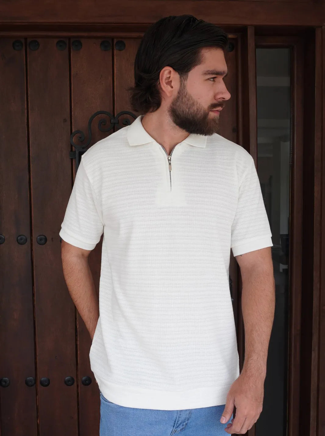 CAMISETA POLO TEJIDA - CEDRO
