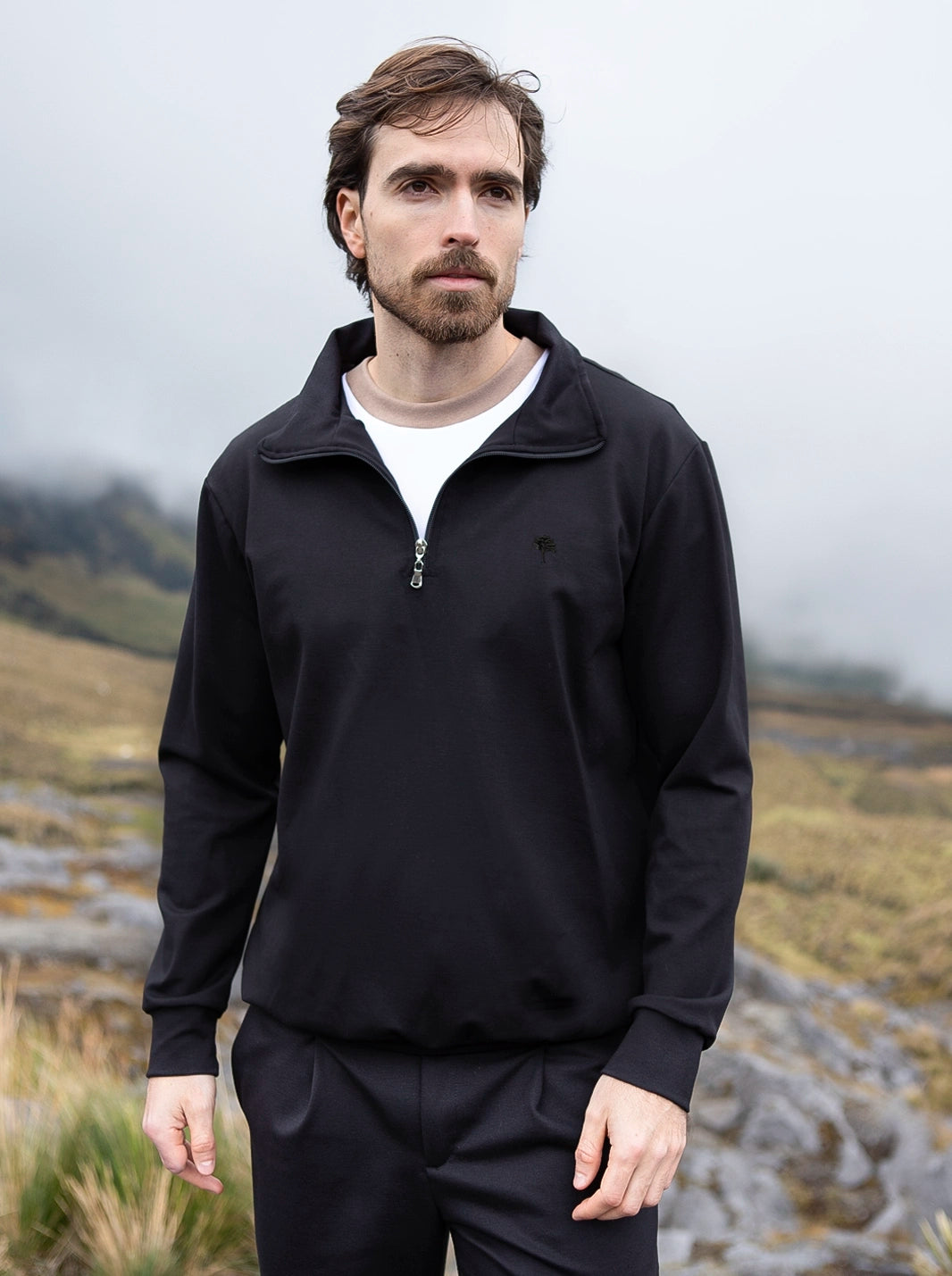 SUÉTER PREMIUM | FIBRA INTELIGENTE | HALF-ZIP - CEDRO