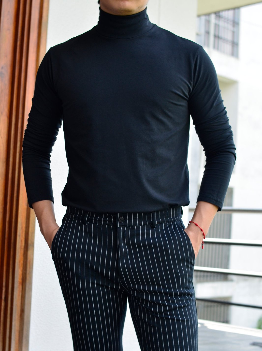 Buzo manga larga para hombre cuello de tortuga, moda y estilo