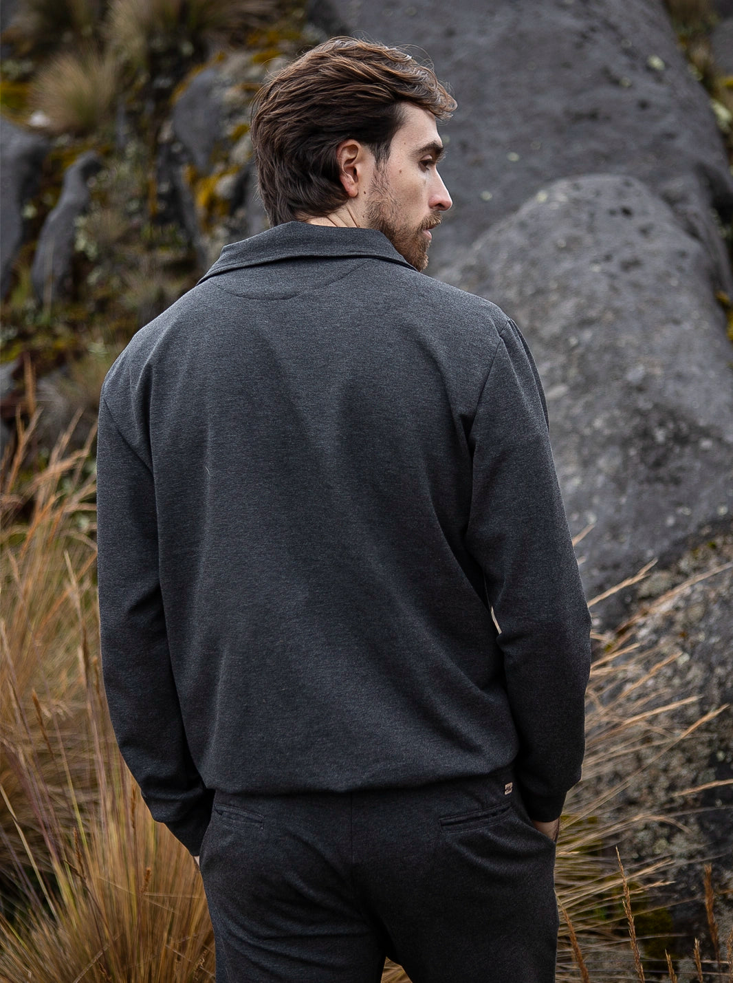 SUÉTER PREMIUM | FIBRA INTELIGENTE | HALF-ZIP - CEDRO