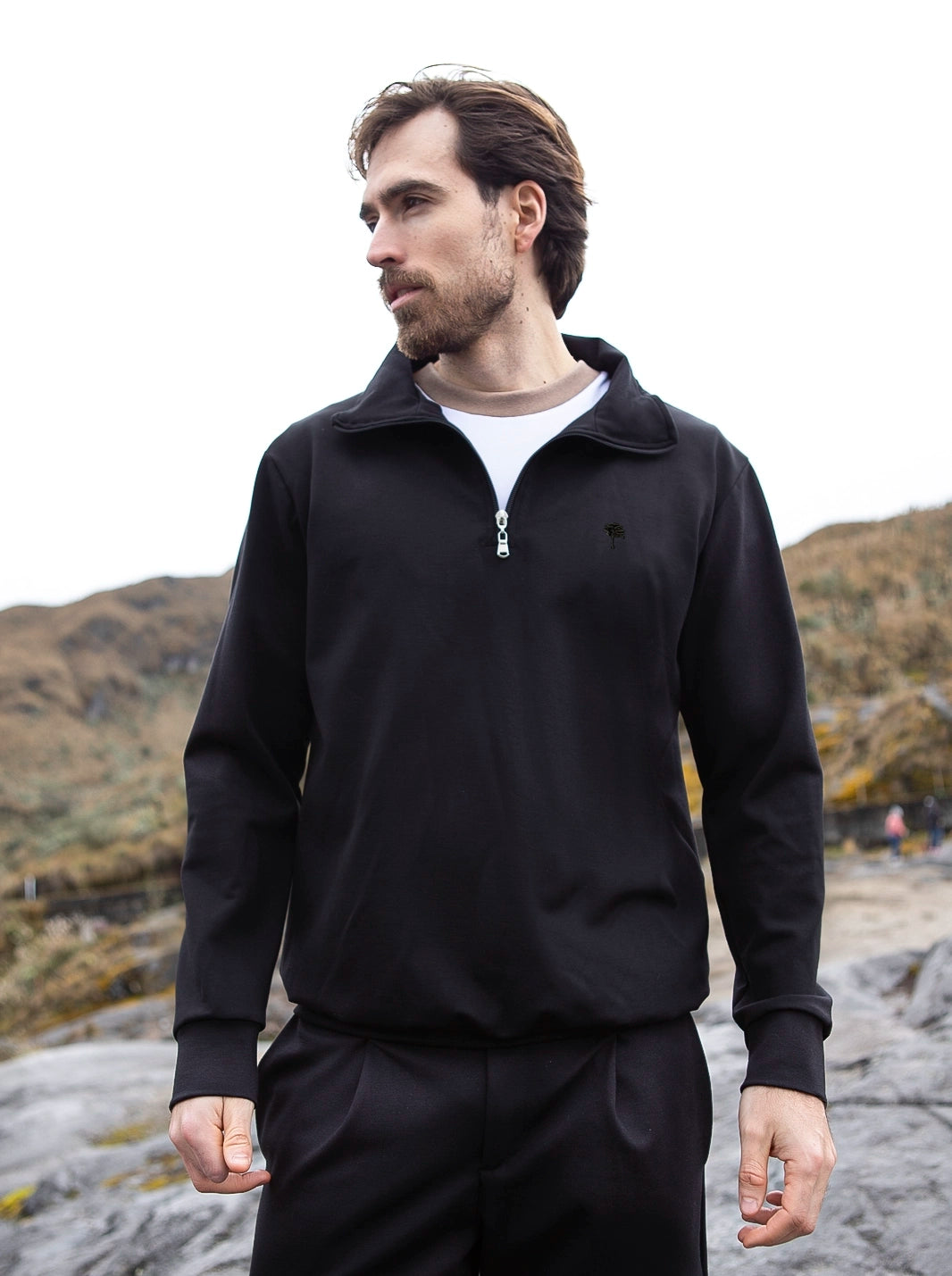SUÉTER PREMIUM | FIBRA INTELIGENTE | HALF-ZIP - CEDRO