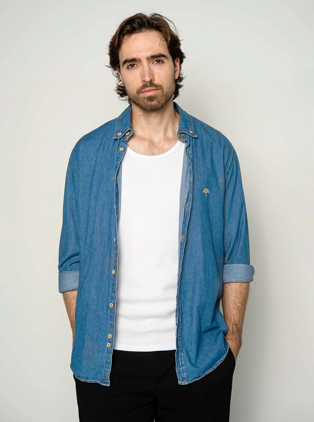 CAMISA EN DENIM DE ALTA RESISTENCIA