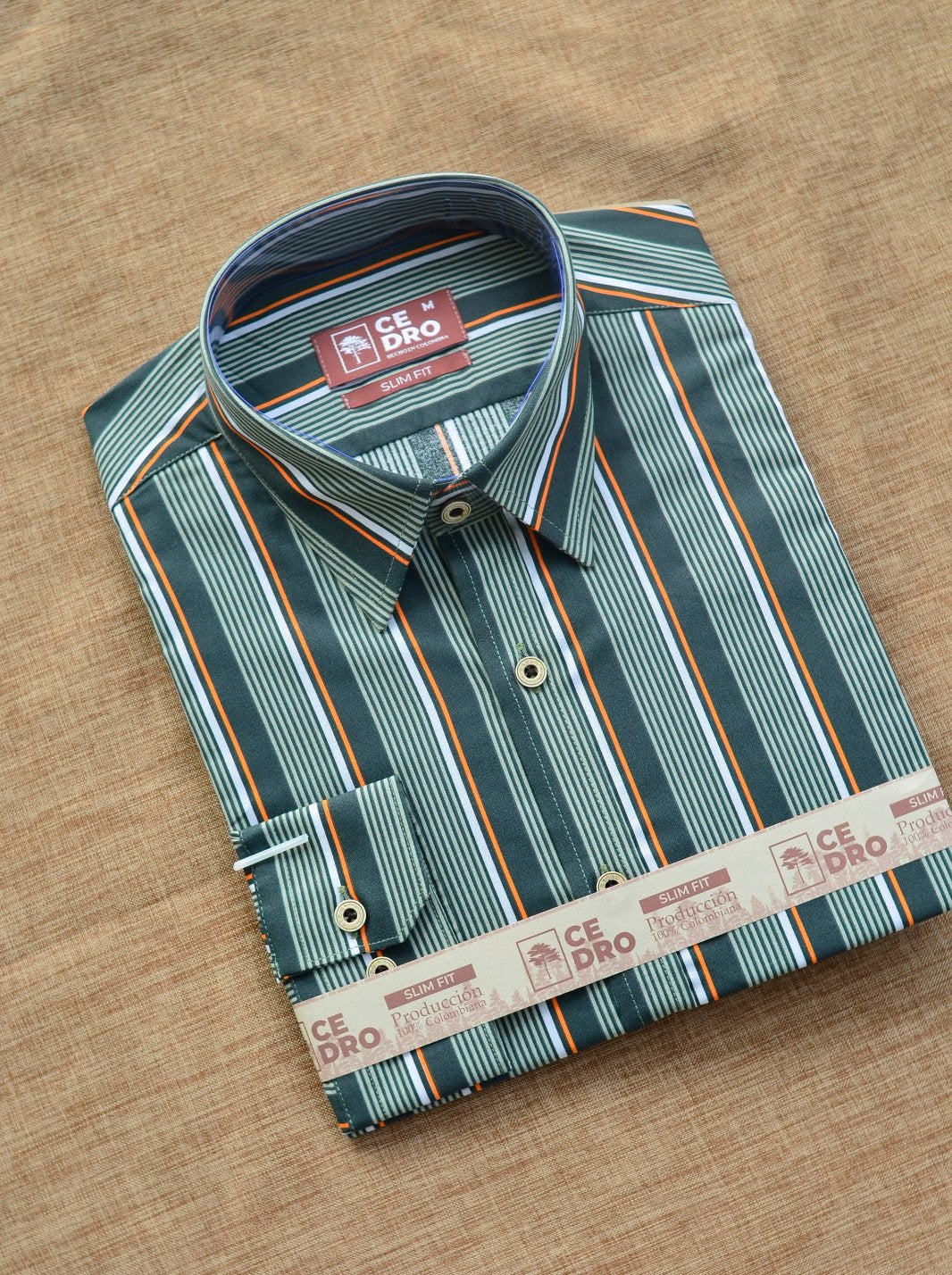 CAMISA SLIM FIT | TEXTURAS & MINIPRINT - CEDRO