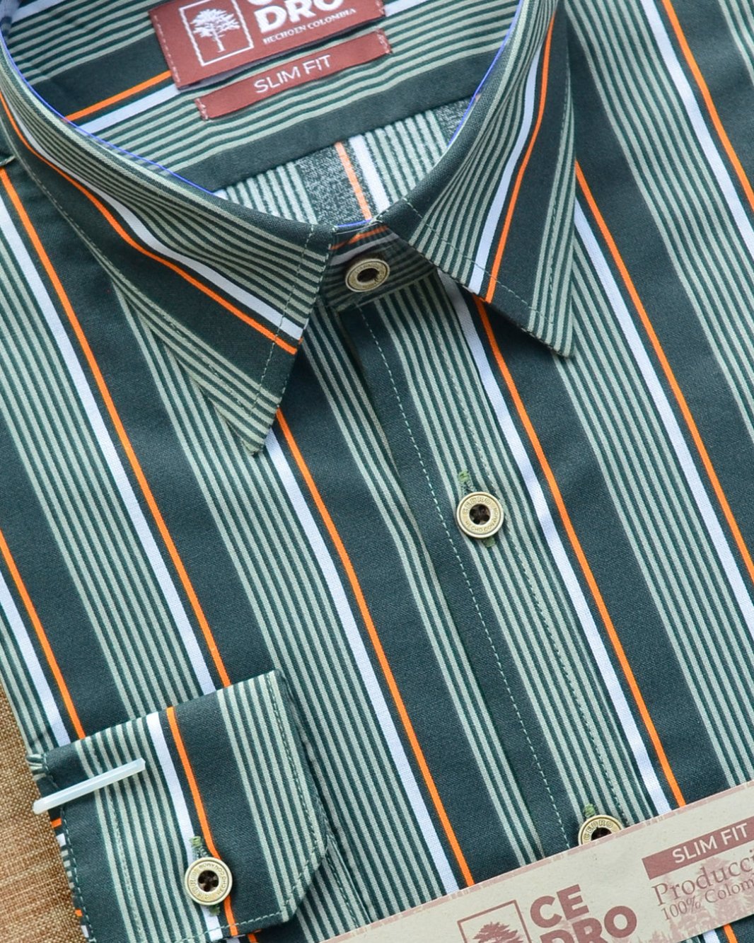 CAMISA SLIM FIT | TEXTURAS & MINIPRINT - CEDRO