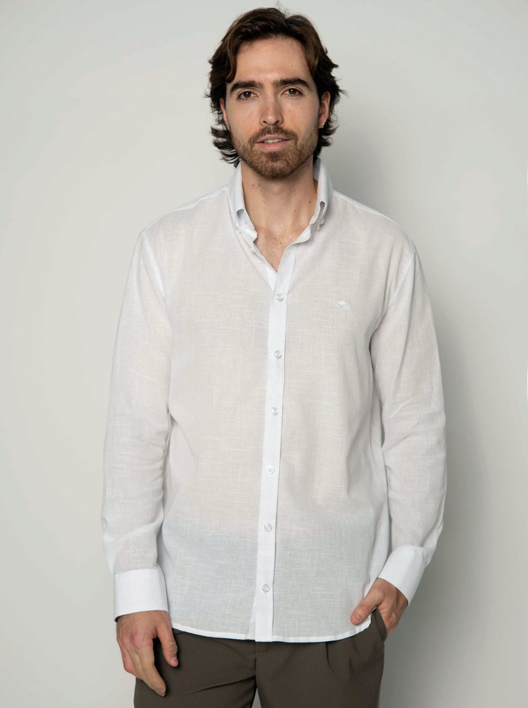CAMISA ARMONÍA BORDADA LINO ALGODÓN | HOMBRE