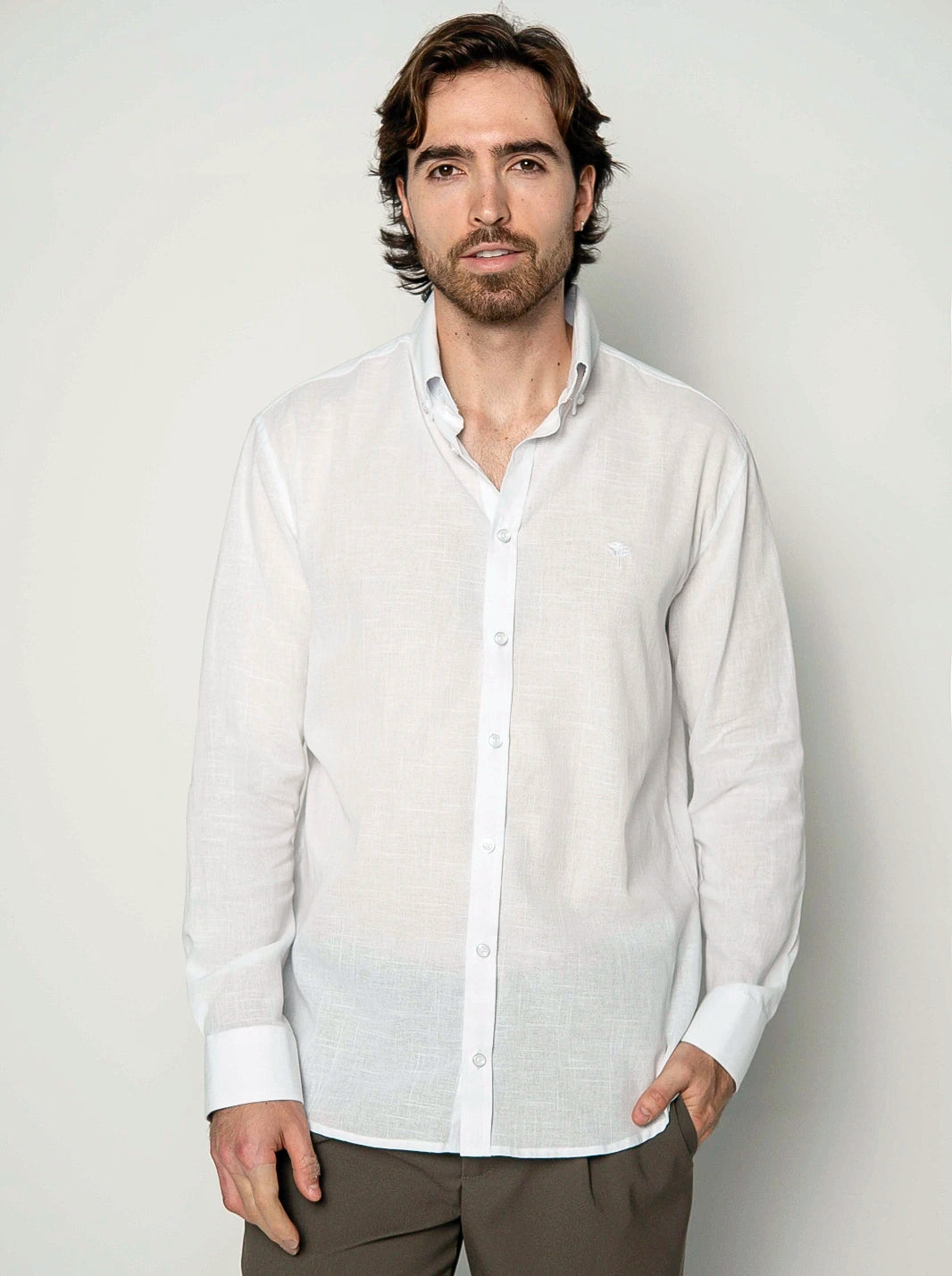 CAMISA ARMONÍA BORDADA LINO ALGODÓN | HOMBRE