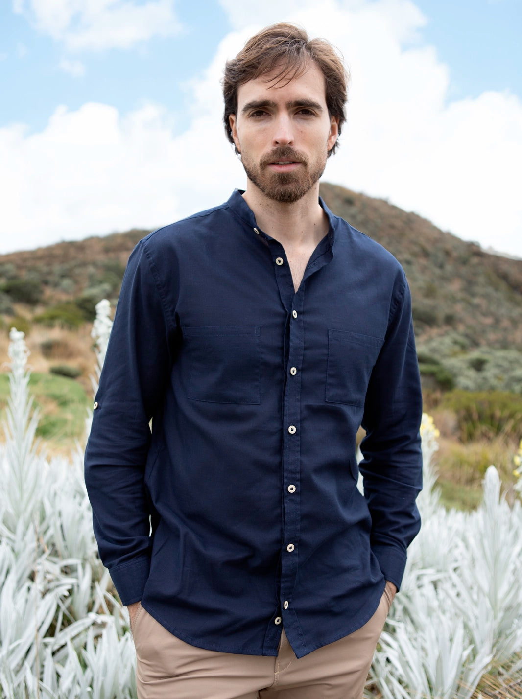 CAMISA MEMORIA LINO ALGODÓN - CEDRO