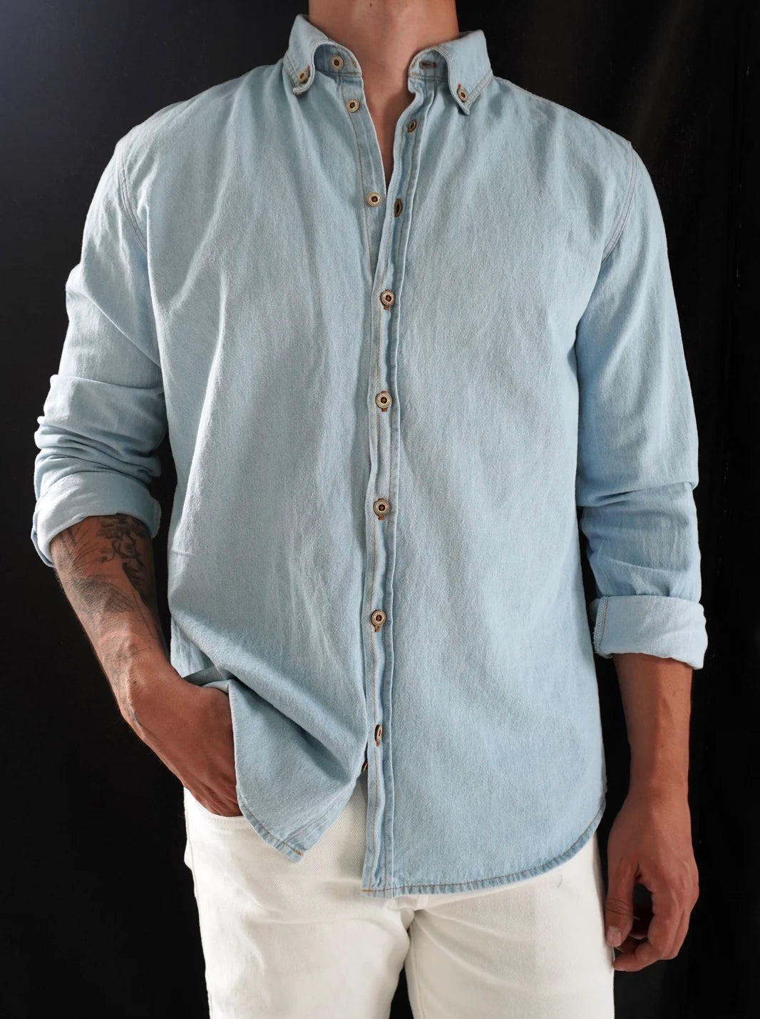 CAMISA EN DENIM DE ALTA RESISTENCIA - CEDRO