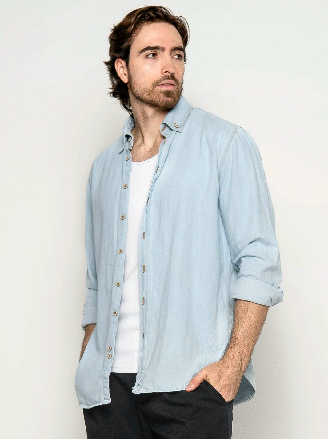 CAMISA EN DENIM DE ALTA RESISTENCIA