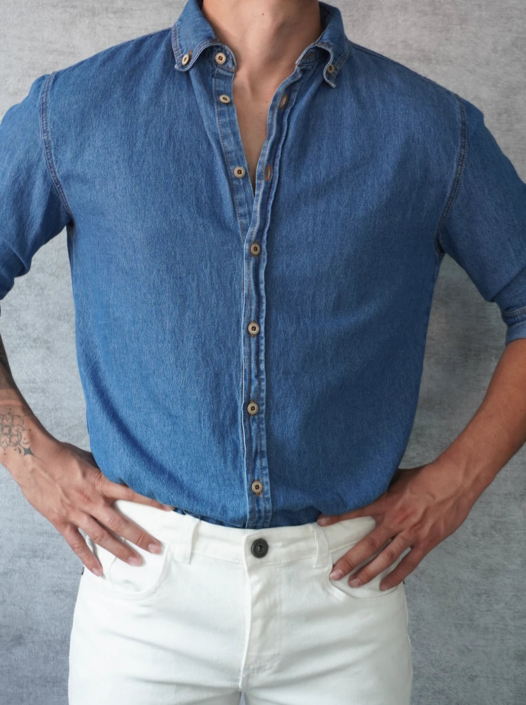 CAMISA EN DENIM DE ALTA RESISTENCIA - CEDRO