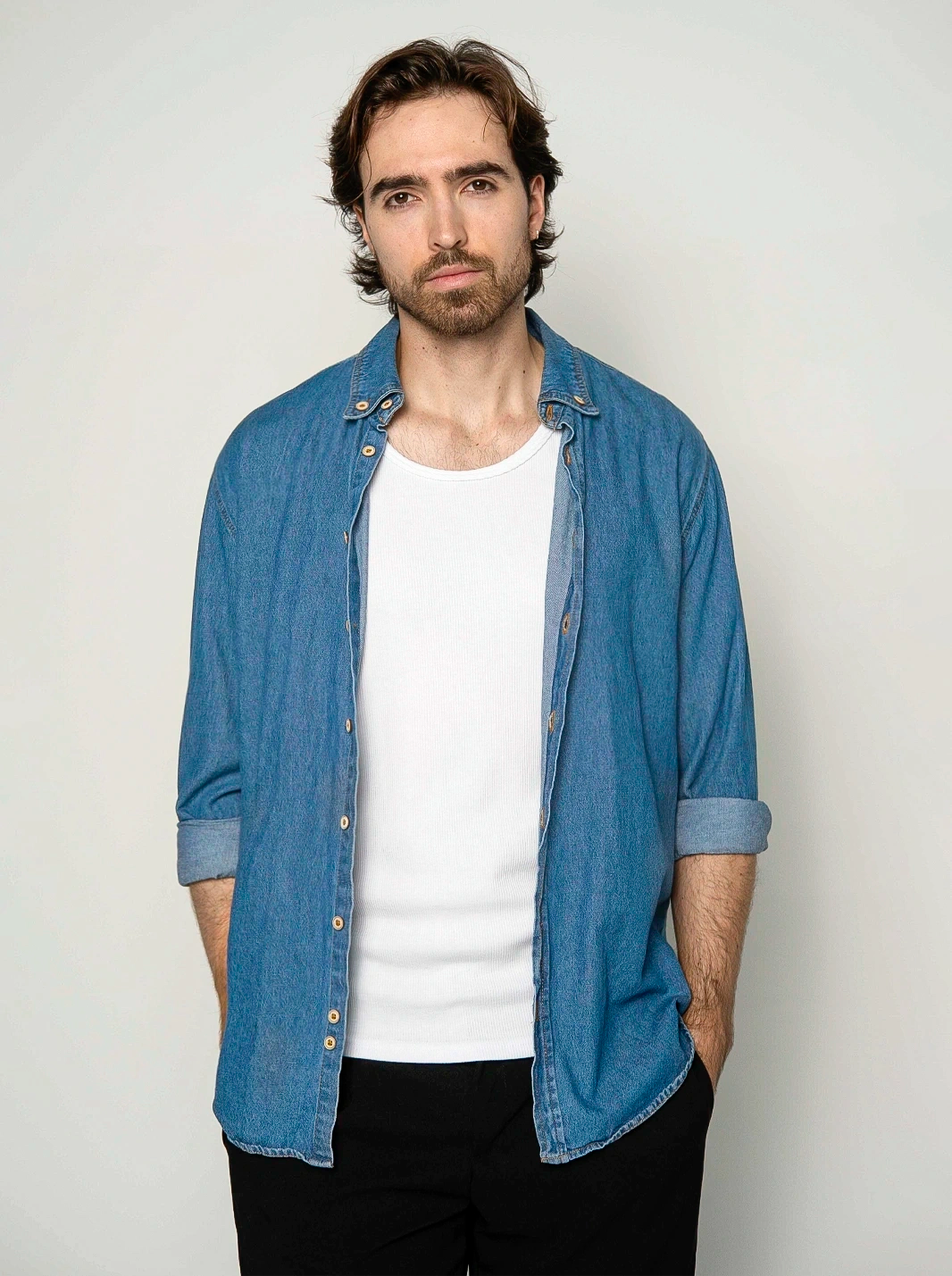 CAMISA EN DENIM DE ALTA RESISTENCIA