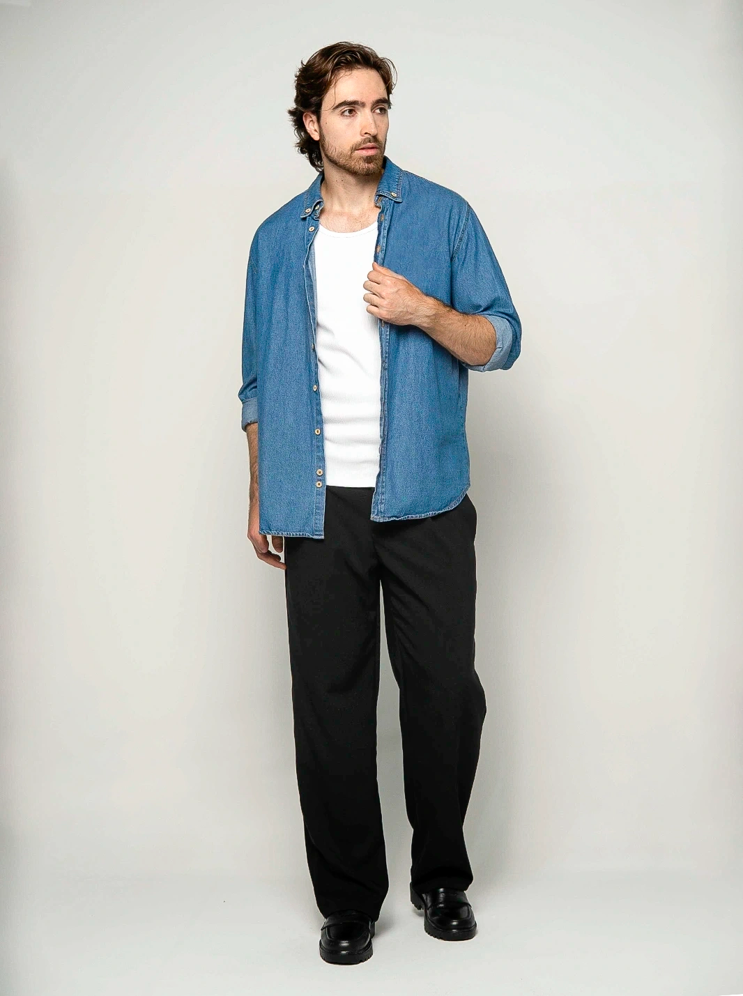 CAMISA EN DENIM DE ALTA RESISTENCIA