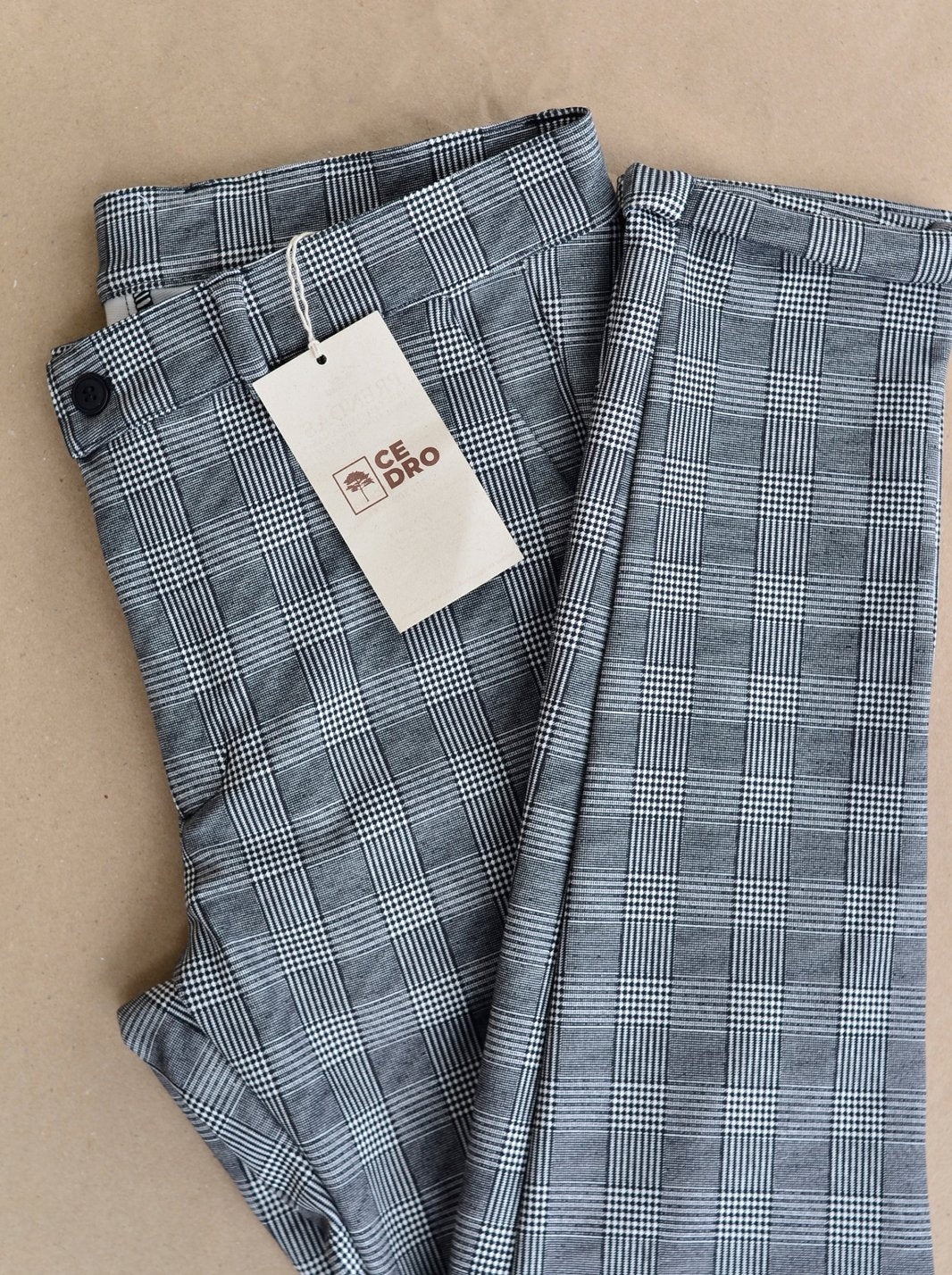 Pantalón Stretch para hombres, moda casual estampado de cuadros