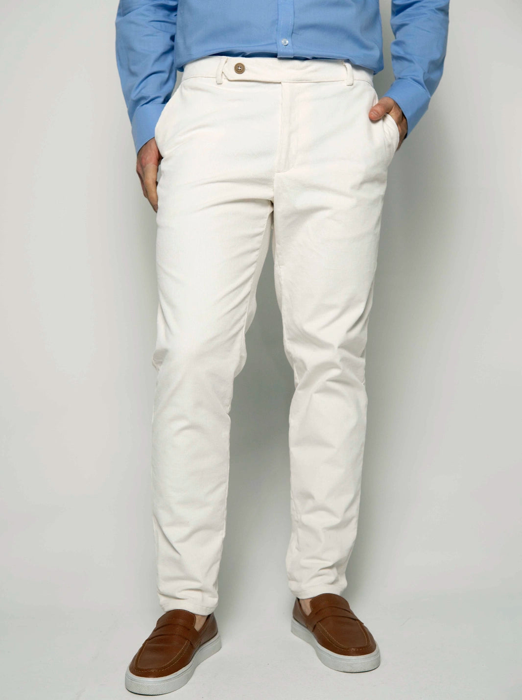 PANTALÓN DE PANA CON PRETINA CRUZADA | HOMBRE