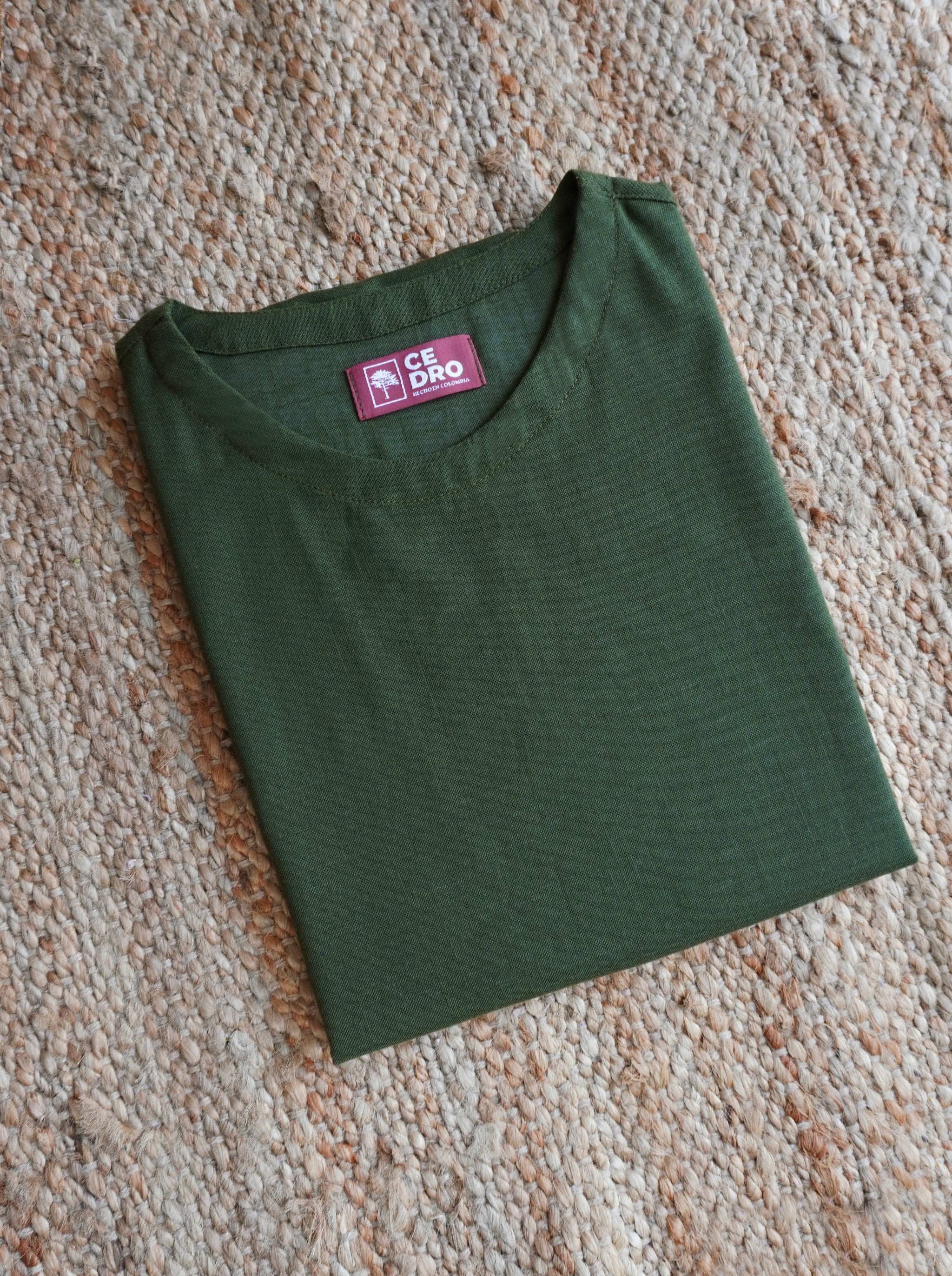 Camiseta de verano para hombre en lino algodón, fibra natural